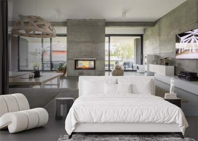 Spacious villa with cement wall Wall mural