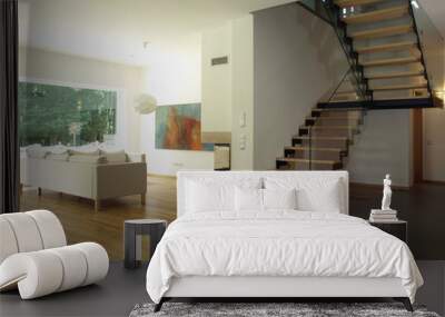 staircase and living room Wall mural