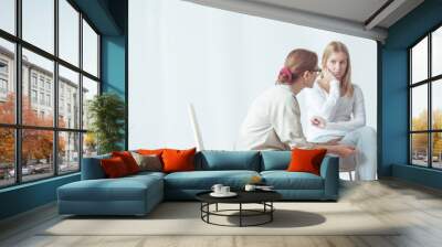 Women during session with psychologist Wall mural