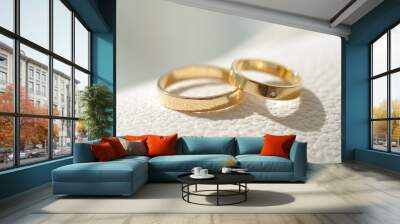 Rings on Leather Surface Wall mural