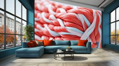 Sarcomere strain, tension during muscle contraction, detailed view, 3D illustration Wall mural