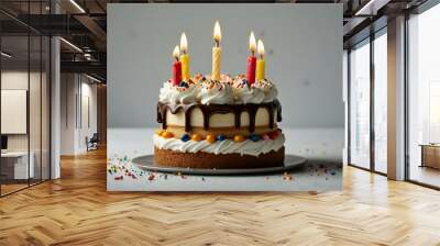 birthday cake with candles Wall mural