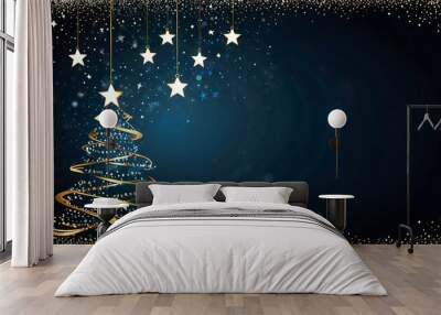 christmas background with snowflakes Wall mural