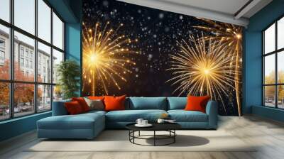 fireworks in the night sky Wall mural