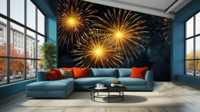 fireworks in the night sky Wall mural