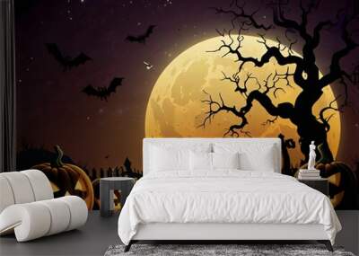 halloween background with pumpkin Wall mural