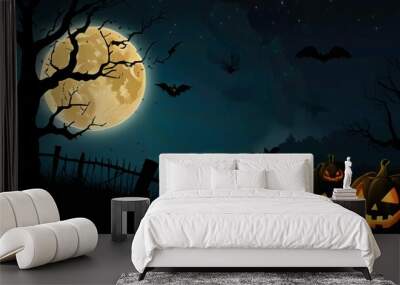 halloween background with pumpkin Wall mural