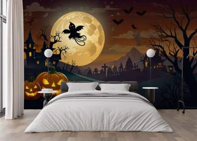 halloween background with pumpkin Wall mural