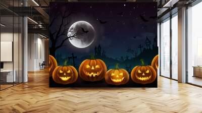 halloween background with pumpkin Wall mural