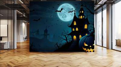 halloween background with pumpkin Wall mural