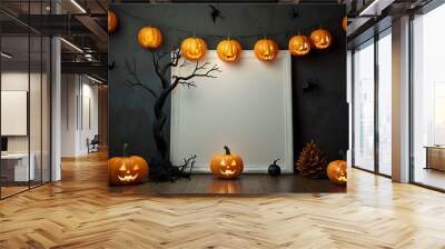 halloween background with pumpkin Wall mural