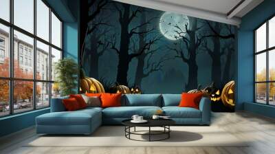 halloween background with pumpkin Wall mural