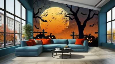 halloween background with pumpkin Wall mural