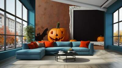 halloween background with pumpkin Wall mural