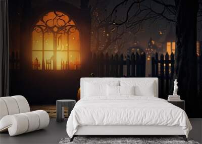 halloween pumpkin in the night Wall mural