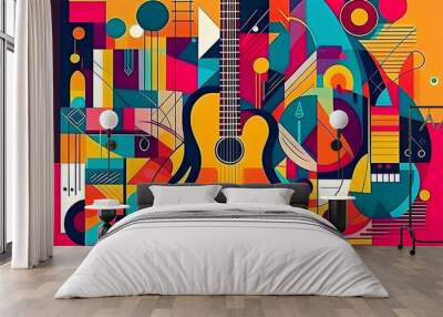 music background with guitar Wall mural