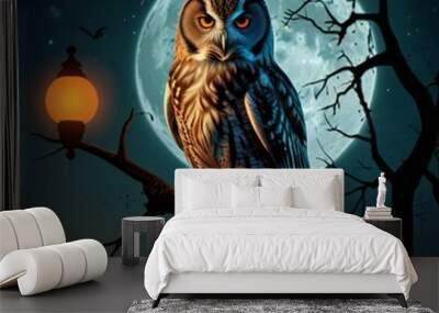 owl in the night Wall mural