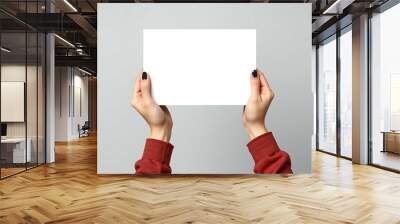 person holding blank board Wall mural