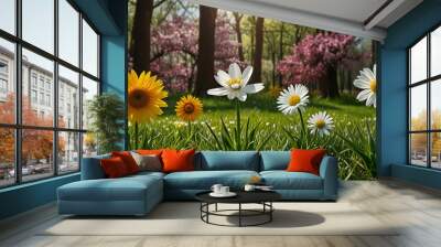 spring flowers in the garden Wall mural