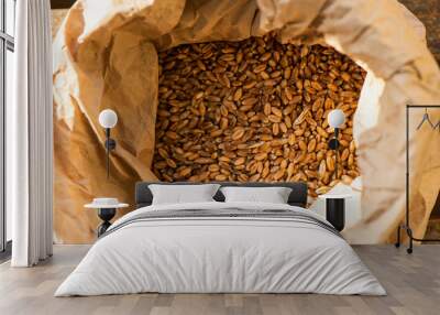 Wheat Grains in a Paper Bag Wall mural