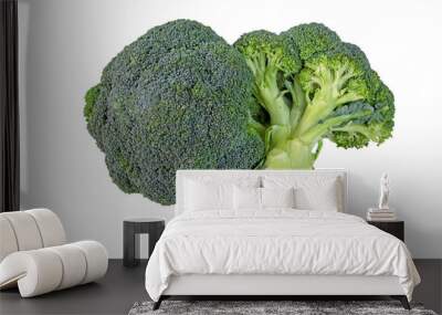 Broccoli heads isolated transparent png. Brassica oleracea var. italica vegetable. Calabrese cabbage Wall mural