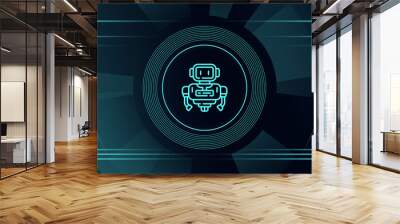 Robotics development, machines of the future, industrial robot development, cybernetic background Wall mural