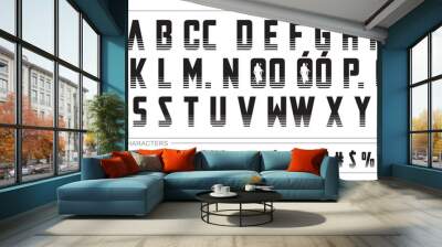 alphabet letter font set. typographic font with trendy thin, bold, uppercase, lowercase and numbers letters. vector illustration. Wall mural