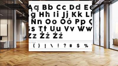 alphabet letters font set. typography font with trendy letters thin, bold, uppercase, lowercase and numbers. vector illustration. Wall mural