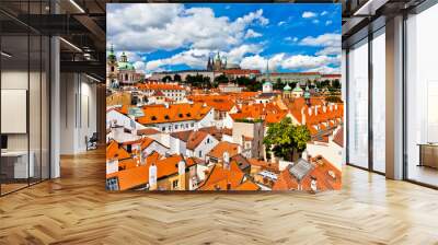 View of the Prague Castle and the Mala Strana district in Prague, Czech Republic. Wall mural