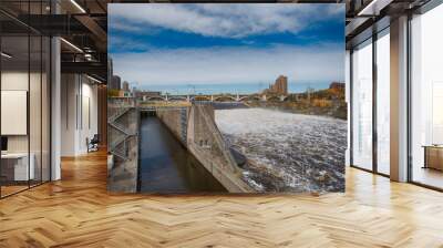 Saint Anthony Falls Lock and Dam. Minneapolis, Minnesota Wall mural