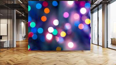 Abstract colorful shiny bokeh in Christmas night Wall mural