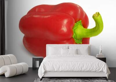 Paprika or Red Sweet Pepper Isolated on White, Full Depth of Field     Wall mural