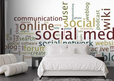 tag cloud social media Wall mural