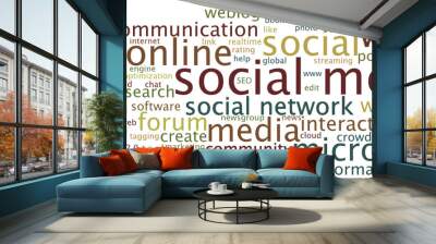 tag cloud social media Wall mural