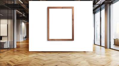 Old wooden frame mockup 3x4 vertical on a white background. 3D rendering. Wall mural