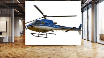 Helicopter isolated on white background Wall mural