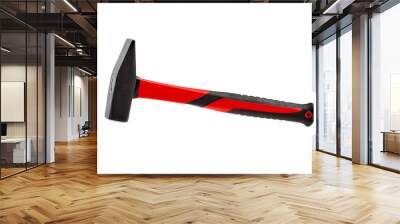 hammer with a red handle isolated on white Wall mural