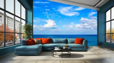 Beautiful sky and blue sea Wall mural