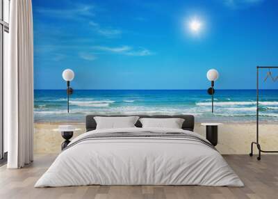 blue sea and beautiful sky. sea beach Wall mural