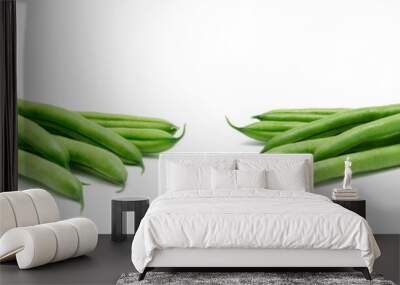 Green beans isolated on a white background Wall mural