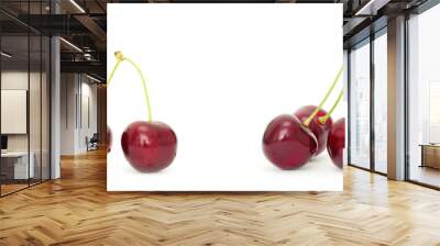 sweet cherry isolated on white Wall mural