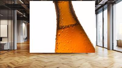 cold brown beer bottle isolated white background Wall mural