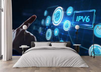 Business, Technology, Internet and network concept. IPV6 abbreviation. Modern technology concept. Wall mural