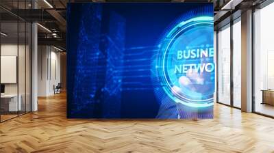 Business, Technology, Internet and network concept. Online Business Network. Wall mural