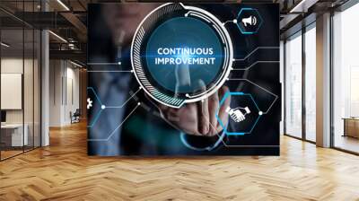 Business, technology, internet and network concept. Virtual screen of the future and sees the inscription: Continuous improvement Wall mural