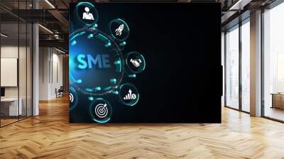 Business, technology, internet and network concept. Virtual screen of the future and sees the inscription: SME. 3d illustration Wall mural