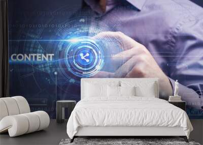 Business, Technology, Internet and network concept. Young busine Wall mural