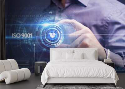 Business, Technology, Internet and network concept. Young busine Wall mural