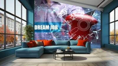 Business, Technology, Internet and network concept. Young busine Wall mural