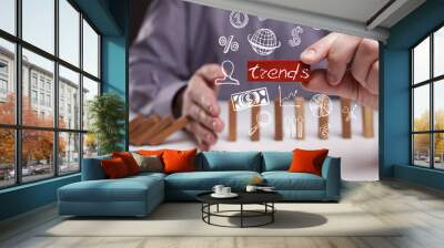 business, technology, internet and network concept. young busine Wall mural